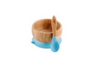 Bamboo Bowl + Spoon Blue