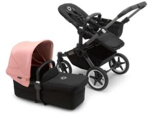 Bugaboo Donkey 5 Mono Complete Stroller Bundle Graphite Midnight Black Morning Pink